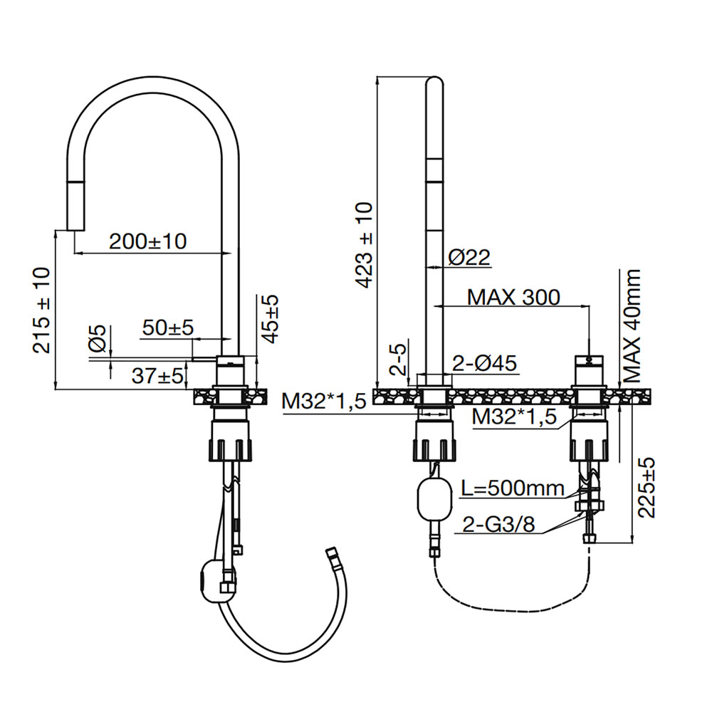 Köksblandare Scandtap Steel Harmonized K2P