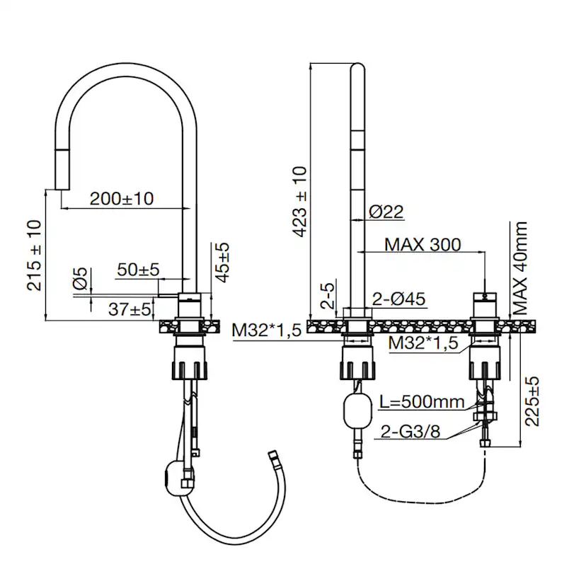Köksblandare Scandtap Steel Harmonized K2P