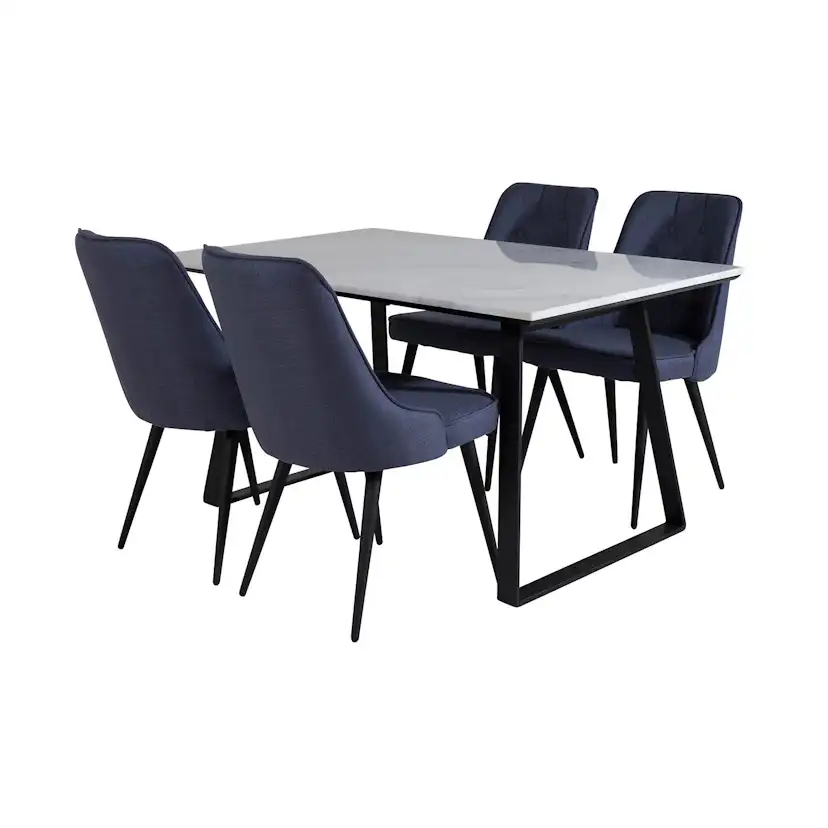 Matgrupp Venture Home Estelle 140 med 4 Vera Stolar PolyEstelletyg