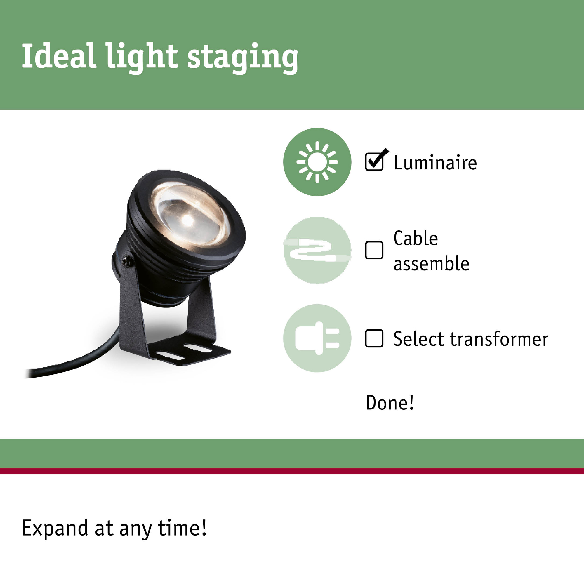 Spotlight Undervatten Paulmann Pond Plug & Shine LED Strålkastare IP68 5W 24V