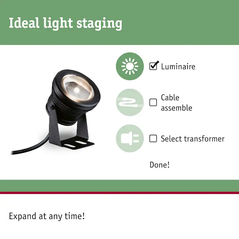 Spotlight Undervatten Paulmann Pond Plug & Shine LED Strålkastare IP68 5W 24V