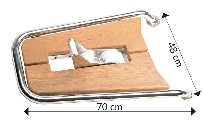 Peke 1852 Teak Med Ankarrulle 70x48 cm