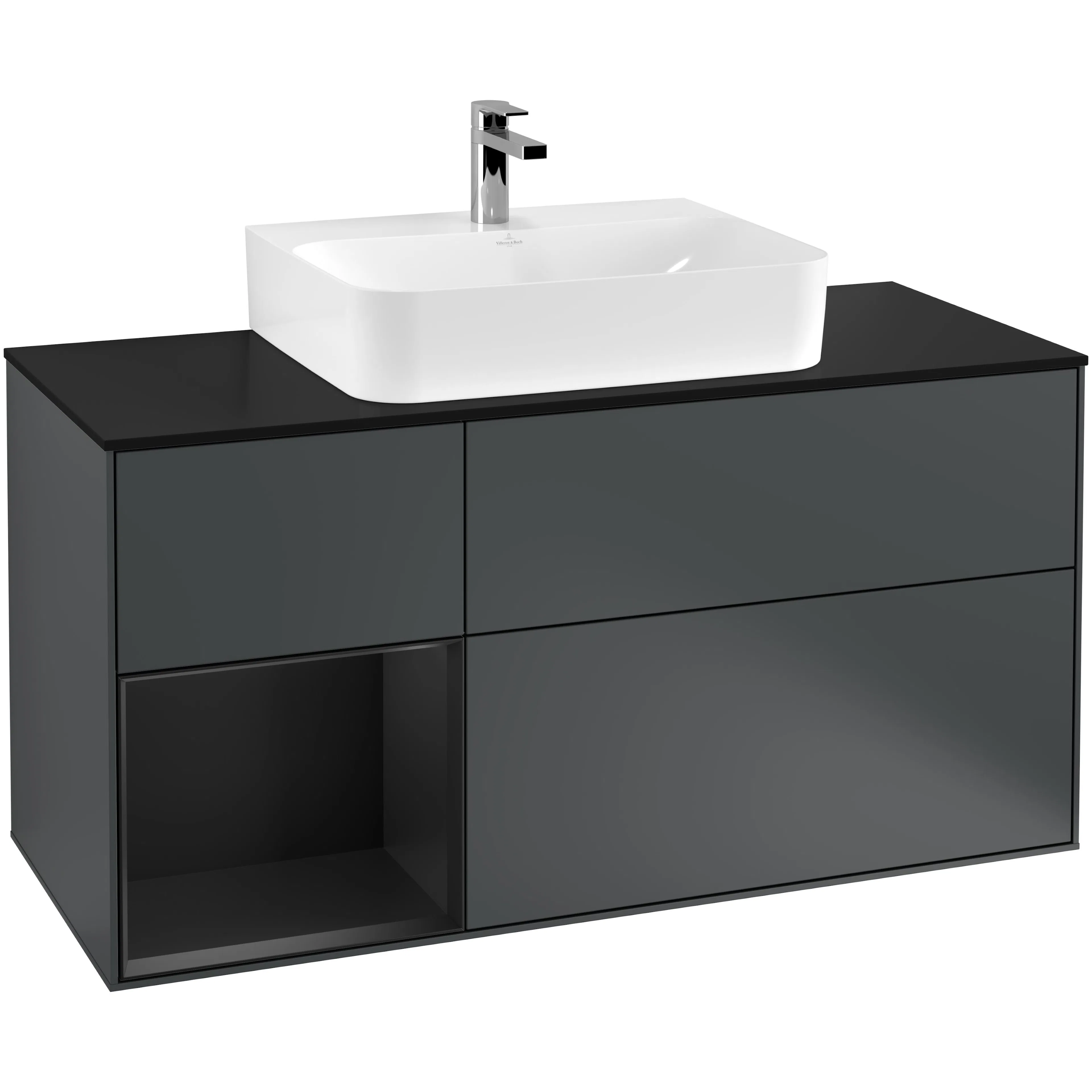 Tvättställsskåp Villeroy & Boch Finion med 3 Lådor Hylla och Bänkskiva för Centrerat Tvättställ