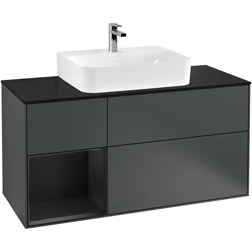 Tvättställsskåp Villeroy & Boch Finion med 3 Lådor Hylla och Bänkskiva för Centrerat Tvättställ