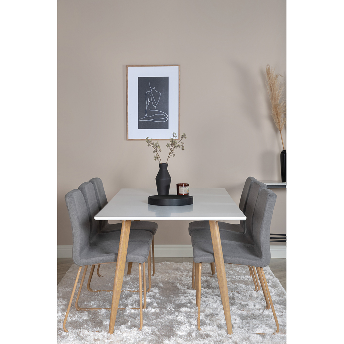 Matgrupp Venture Home Polar Ø100 cm med 6st Mace Matstolar