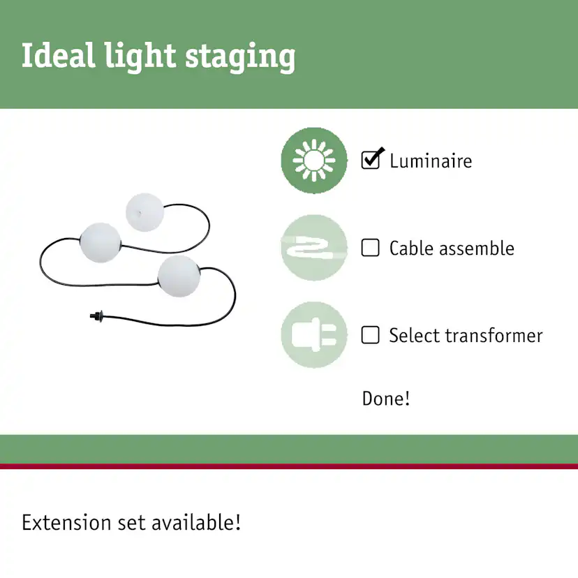 Ljusslinga LED Paulmann Naima Fairy Lights Plug & Shine IP67 24V Tilläggsslinga