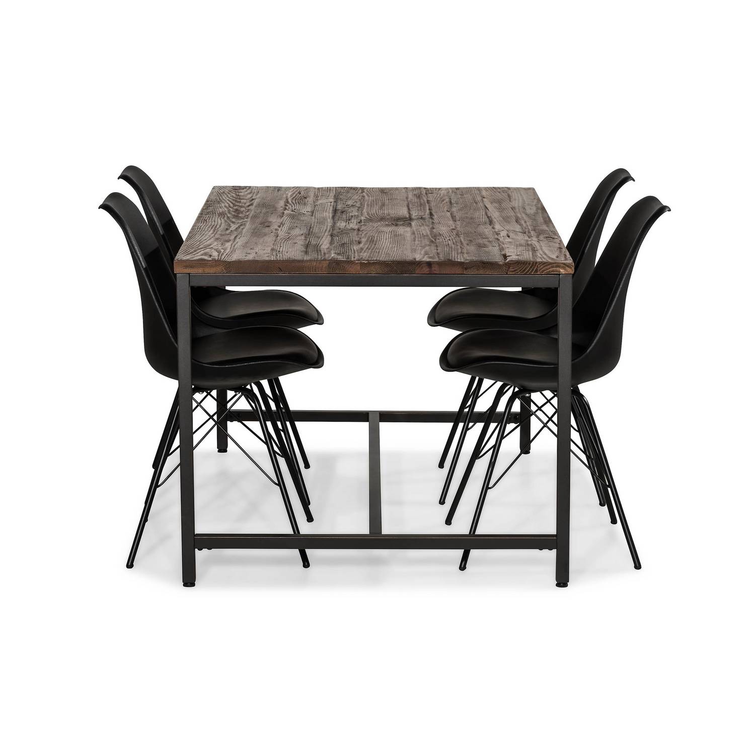 Matgrupp Bloomington Wilmer Rektangulärt Matbord 140 cm med 4 Shell Matstol