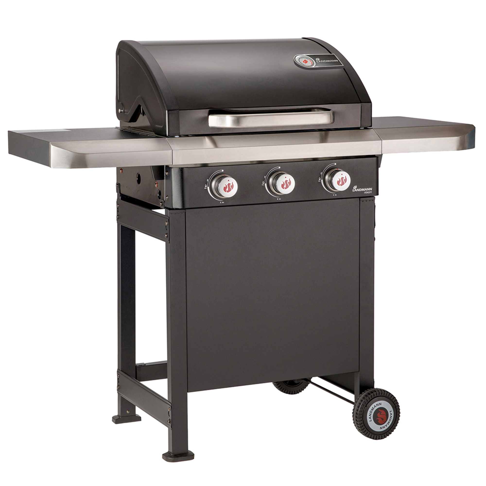 Gasolgrill Landmann Rexon PTS 3.0 Black Rostfritt Stål med 3 Brännare