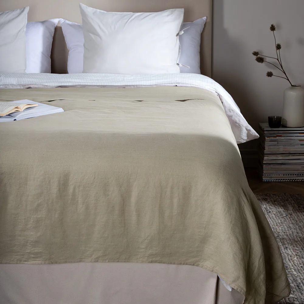Milo Bedspread Linen Beige 260x260 cm Färg: Beige, Mått: 260x260 cm