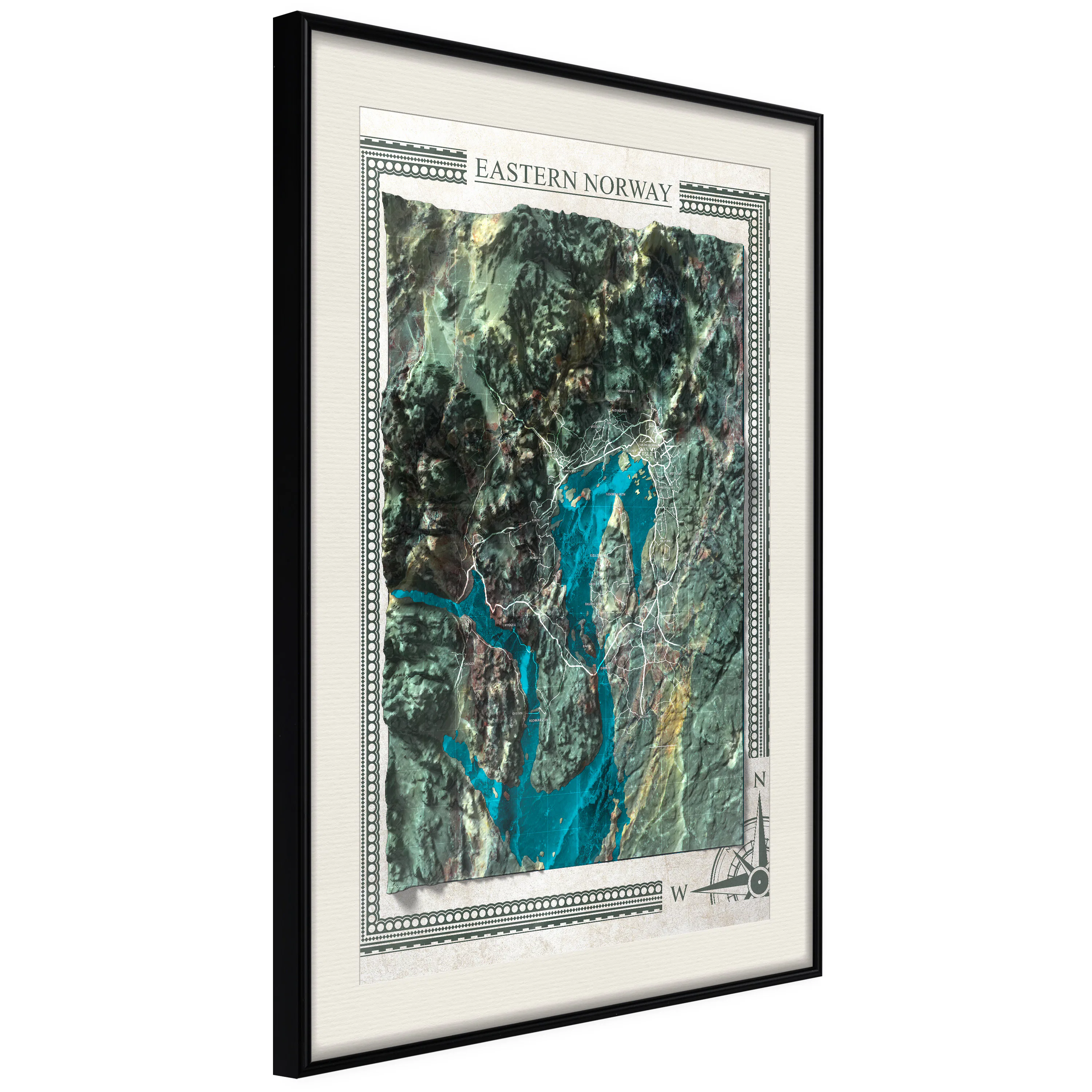 Poster Artgeist Affisch Isometric Map Eastern Norway