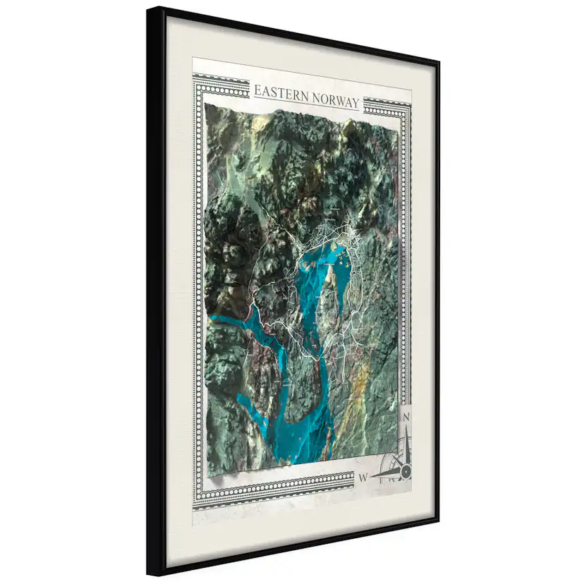 Poster Artgeist Affisch Isometric Map Eastern Norway
