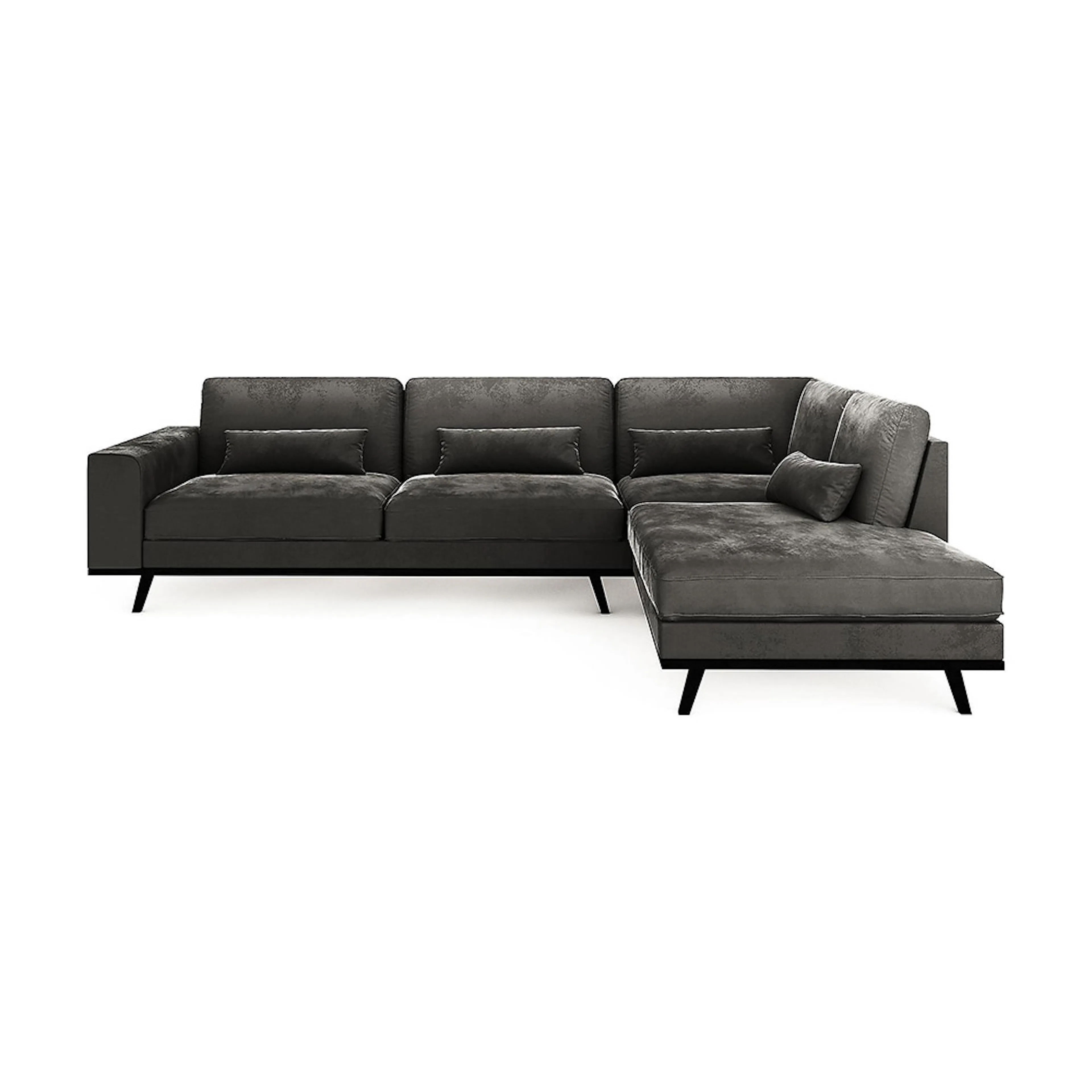 Copenhagen 2,5-sits L-Soffa Höger Sammet Ljusgrå, Höger