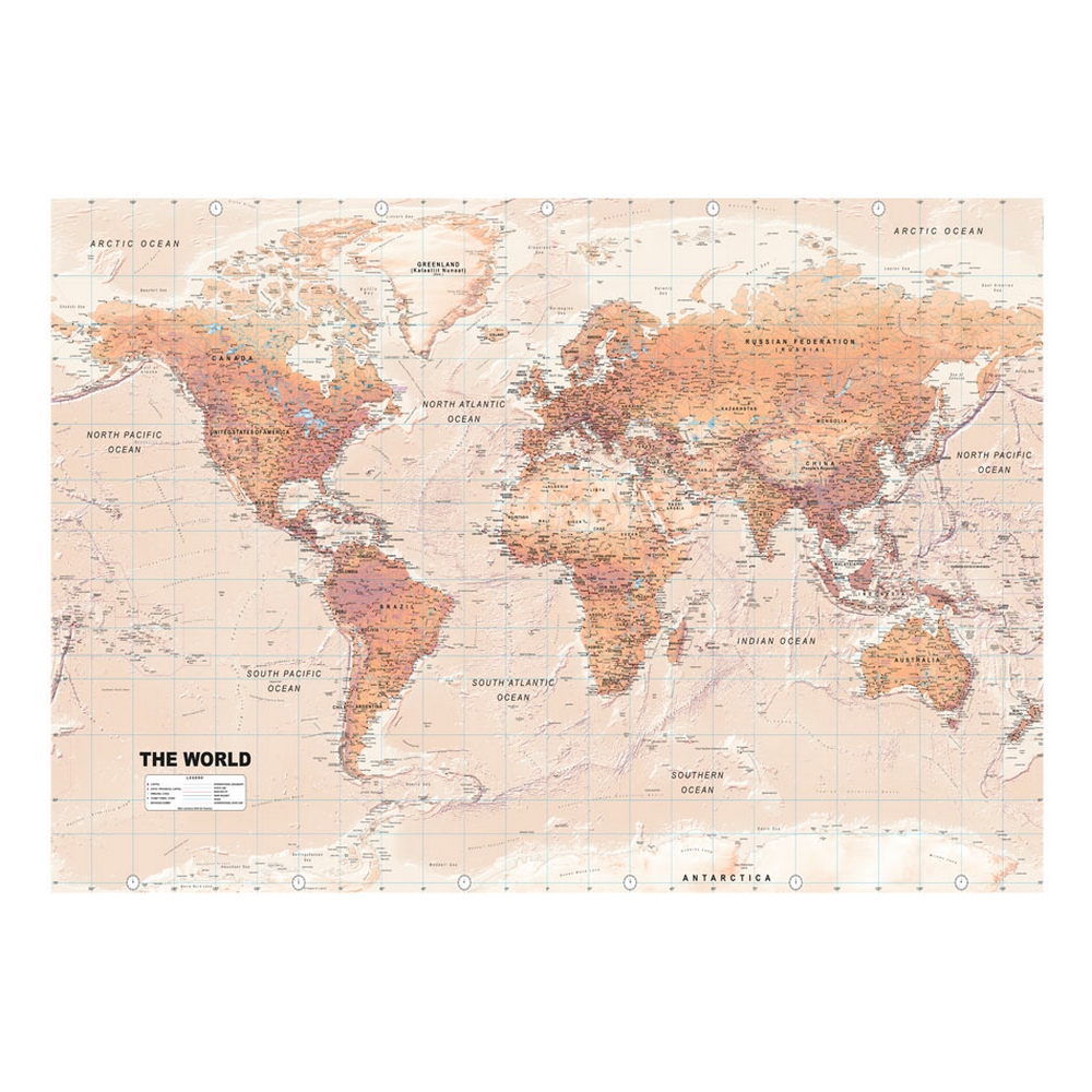 Självhäftande fototapet - Orange World 196x140 Storlek: 196x140 cm