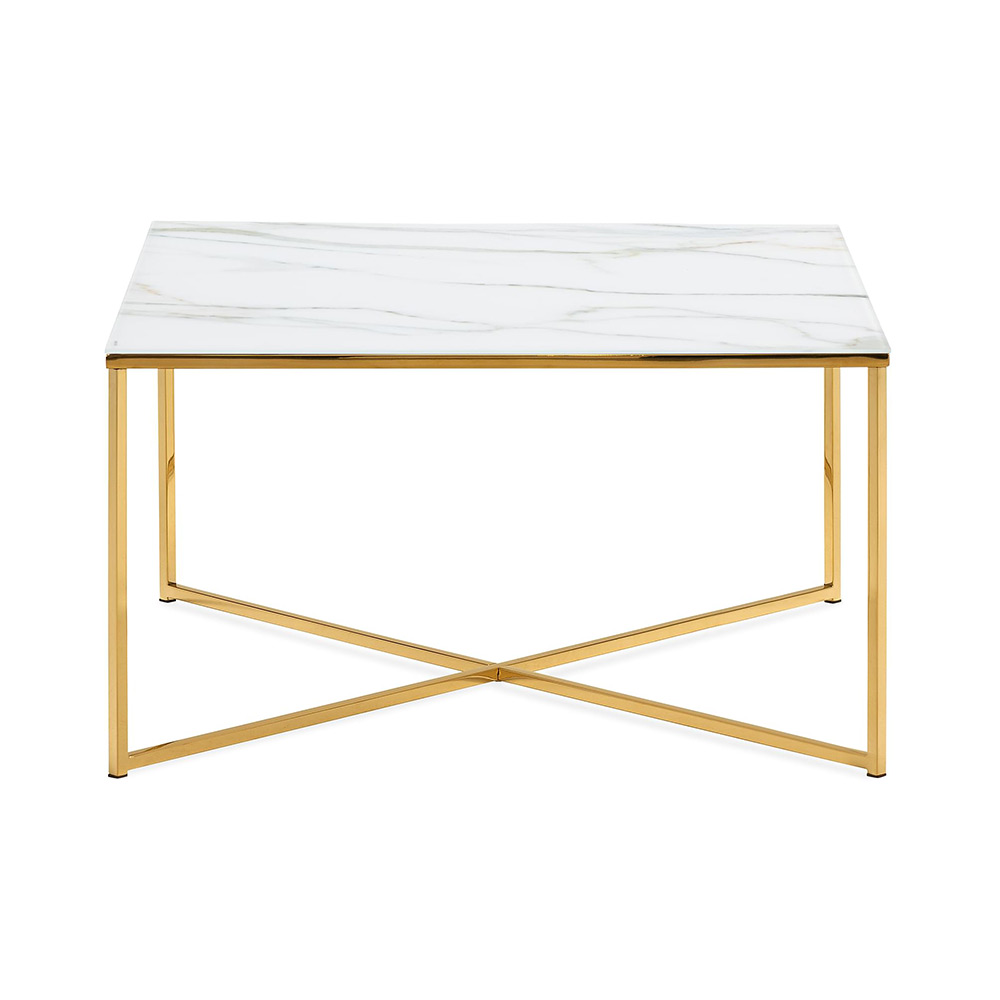 Nelly Soffbord 80x80 cm Vit/Gul