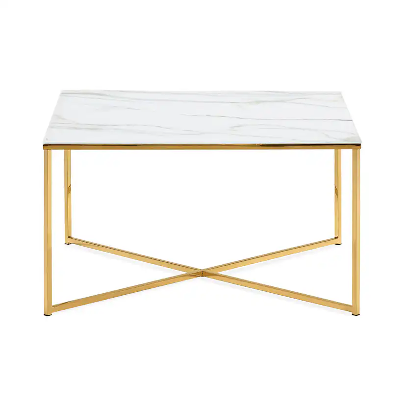 Nelly Soffbord 80x80 cm Vit/Gul