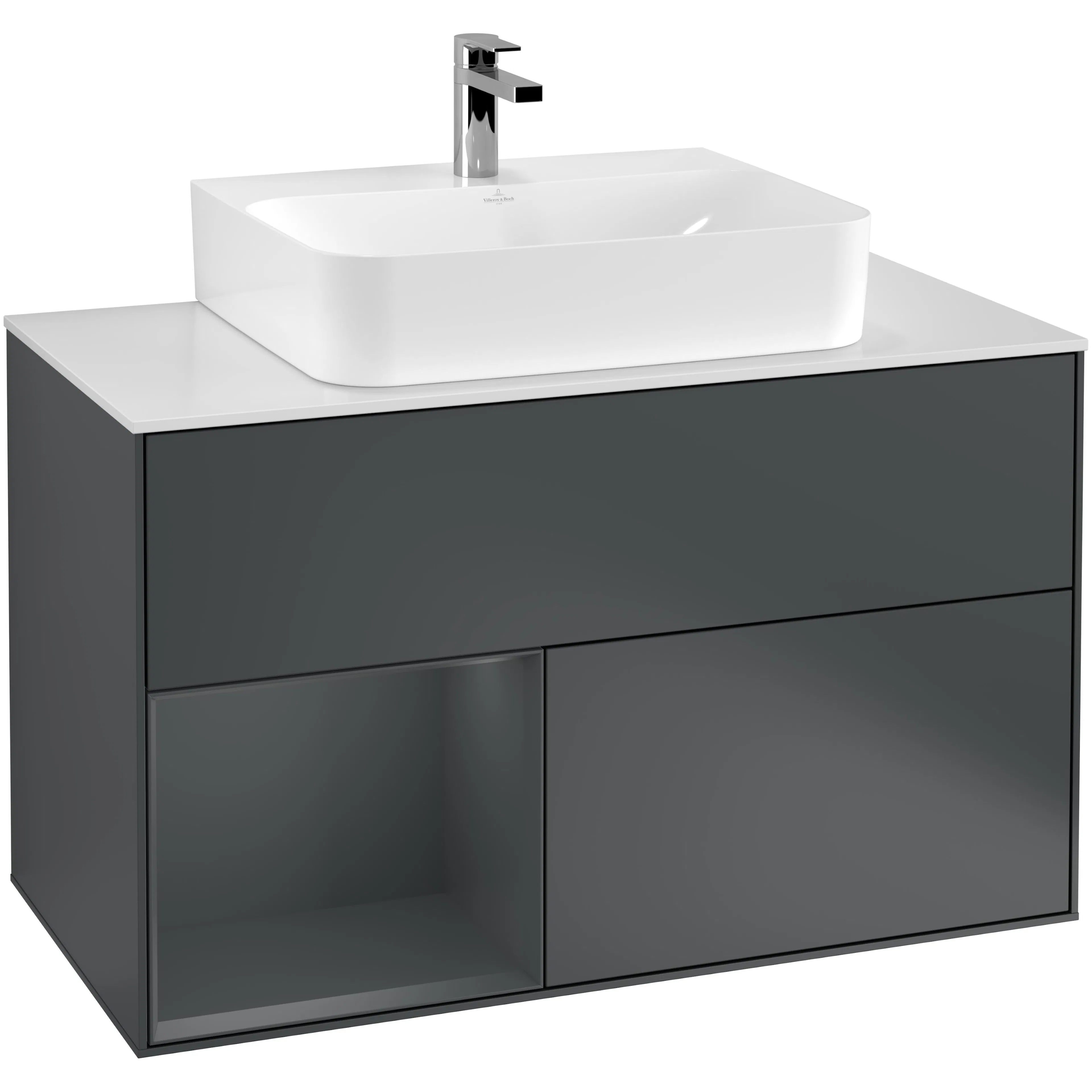 Tvättställsskåp Villeroy & Boch Finion med 2 Lådor Hylla och Bänkskiva för Centrerat Tvättställ