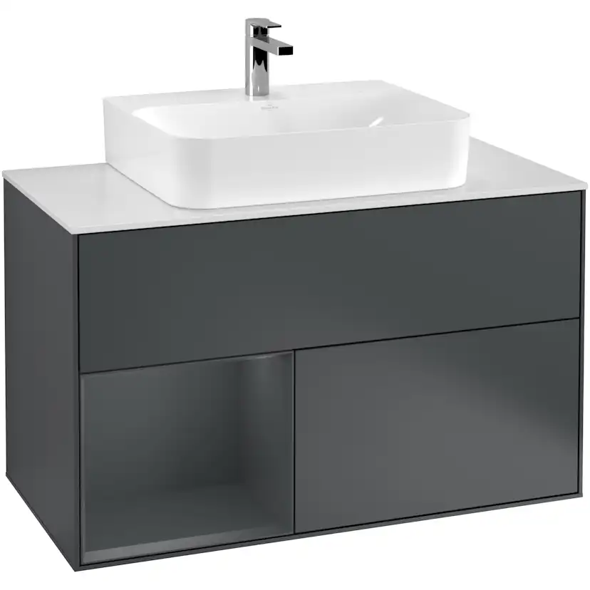 Tvättställsskåp Villeroy & Boch Finion med 2 Lådor Hylla och Bänkskiva för Centrerat Tvättställ