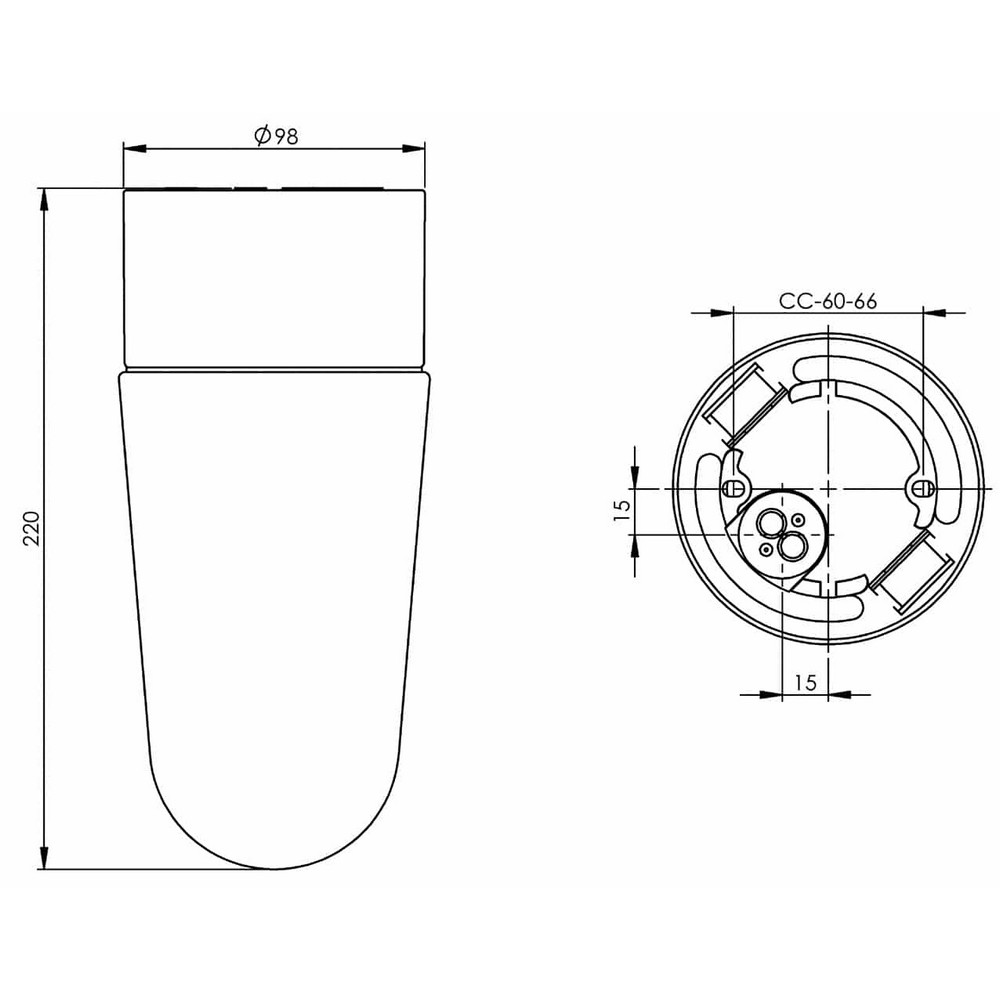 Vägg-/Taklampa Ifö Electric Stallglas Klar IP54 Rak E27