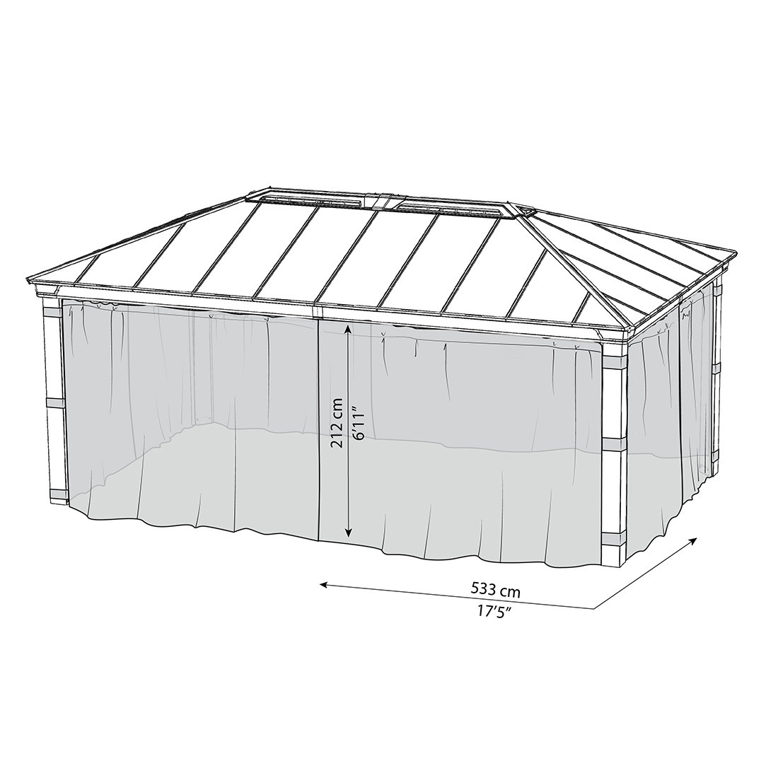 Myggnät Canopia by Palram Set Till Dallas Gazebo 4,3 X 6 m