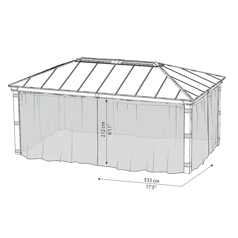 Myggnät Canopia by Palram Set Till Dallas Gazebo 4,3 X 6 m