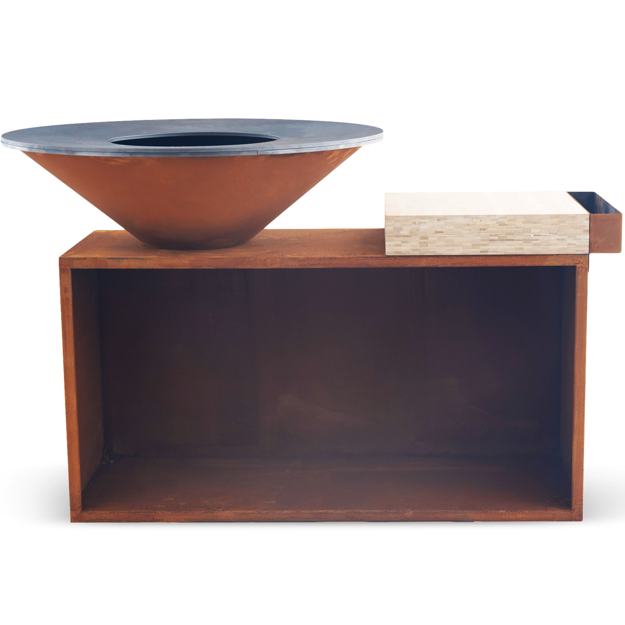 Eldstad Lyfco Cortenstål Vedeldad Skärbräda Vemdalen