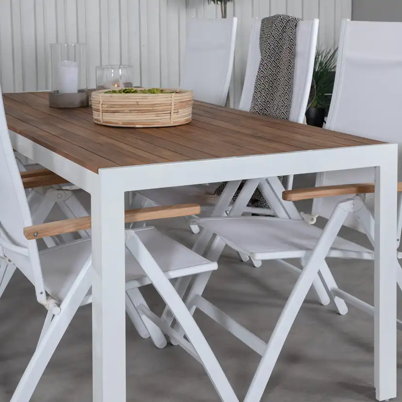 Matgrupp Utomhus Venture Home Berfin med 6 Perla Trädgårdsstolar