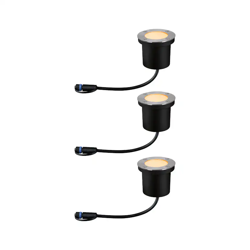 LED Infälld Markbelysning Paulmann Plug & Shine Floor Profil Spot Insektsvänlig IP67 4,5W 3-pack med Kabel & Transformator