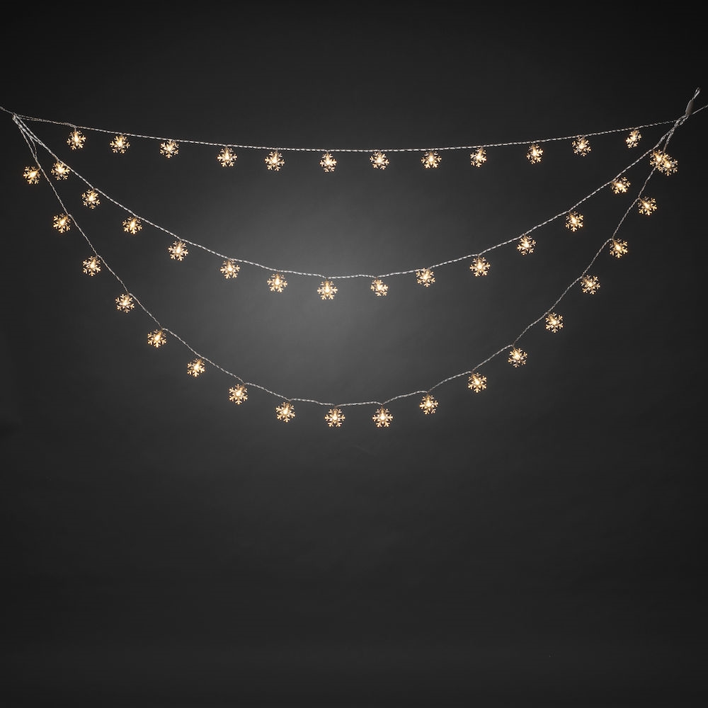 Gardinslinga Gnosjö Konstsmide Snöflingor LED