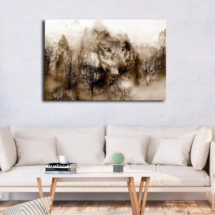Tavla - Mountain Predator (1 Part) Wide Brown 90x60 90x60 cm