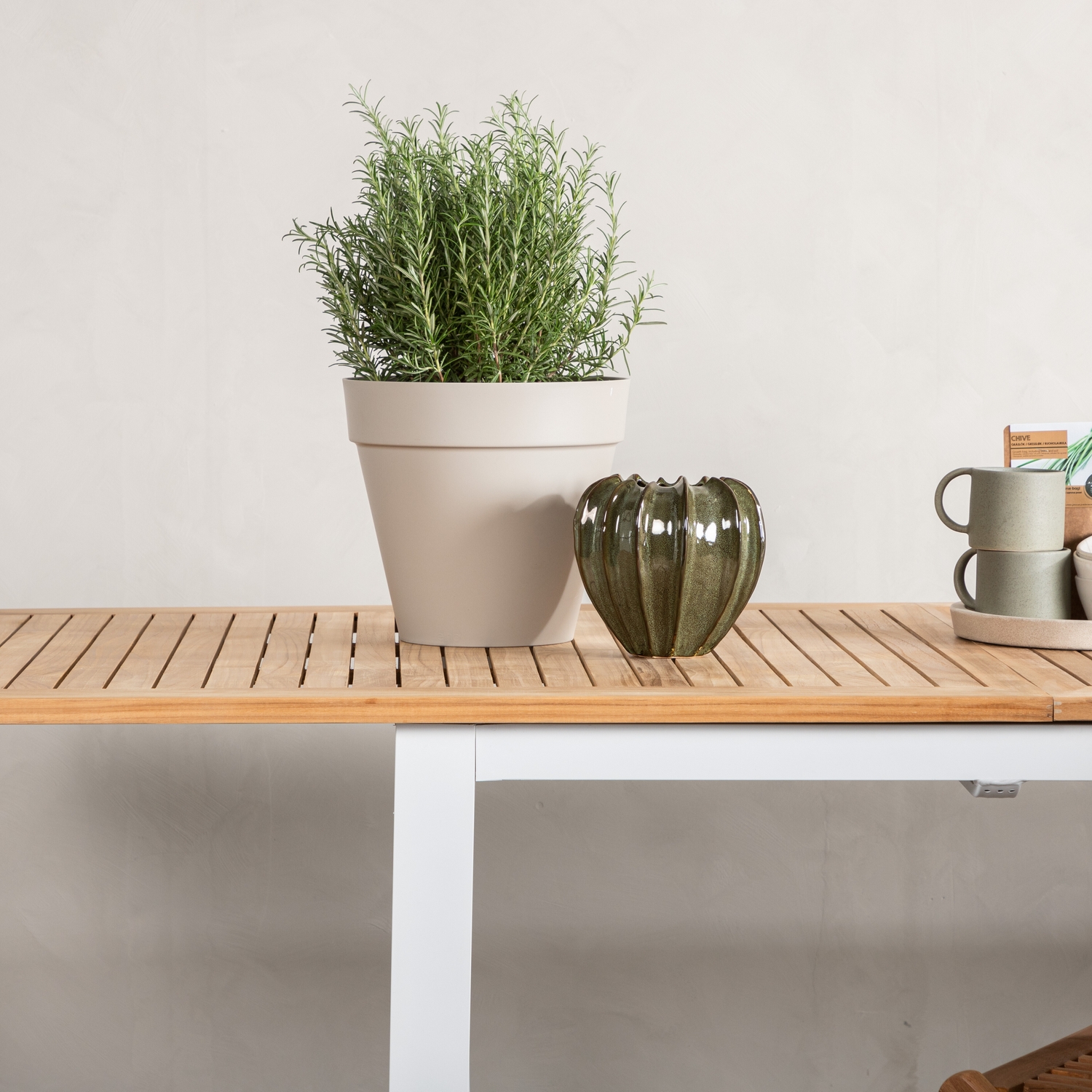 Panama - Table - 224/324*100 - Vit Alu/Teak Vit/Teak