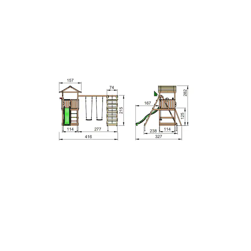 Lektorn Jungle Gym Home Komplett Inkl Climb Modul X'tra och Rutschkana A