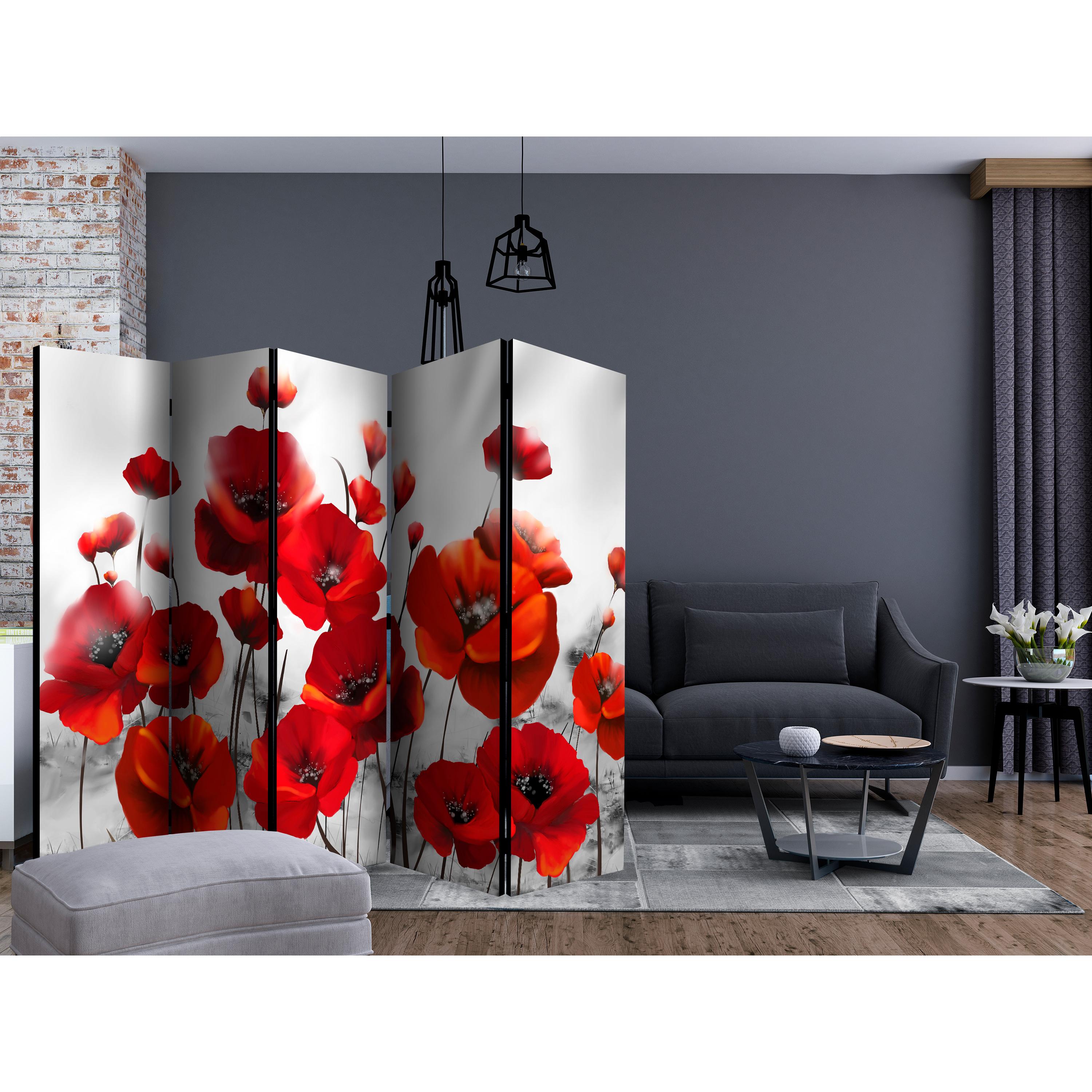 Rumsavdelare Skärmvägg Arkiio Poppies in the Moonlight II 225x172 cm