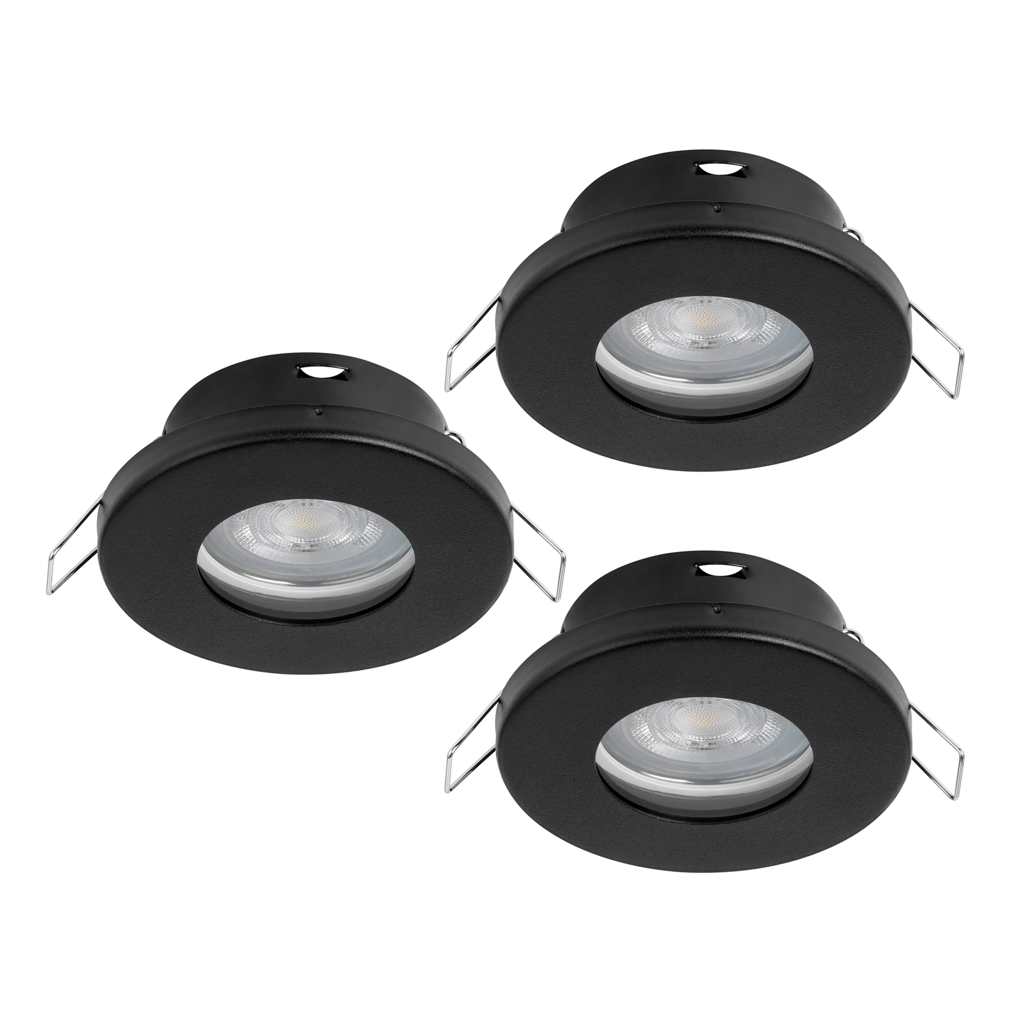 SET 3XEINBAUSPOT Ø85 SW IP44 'FAVAZZINA' Svart Svart