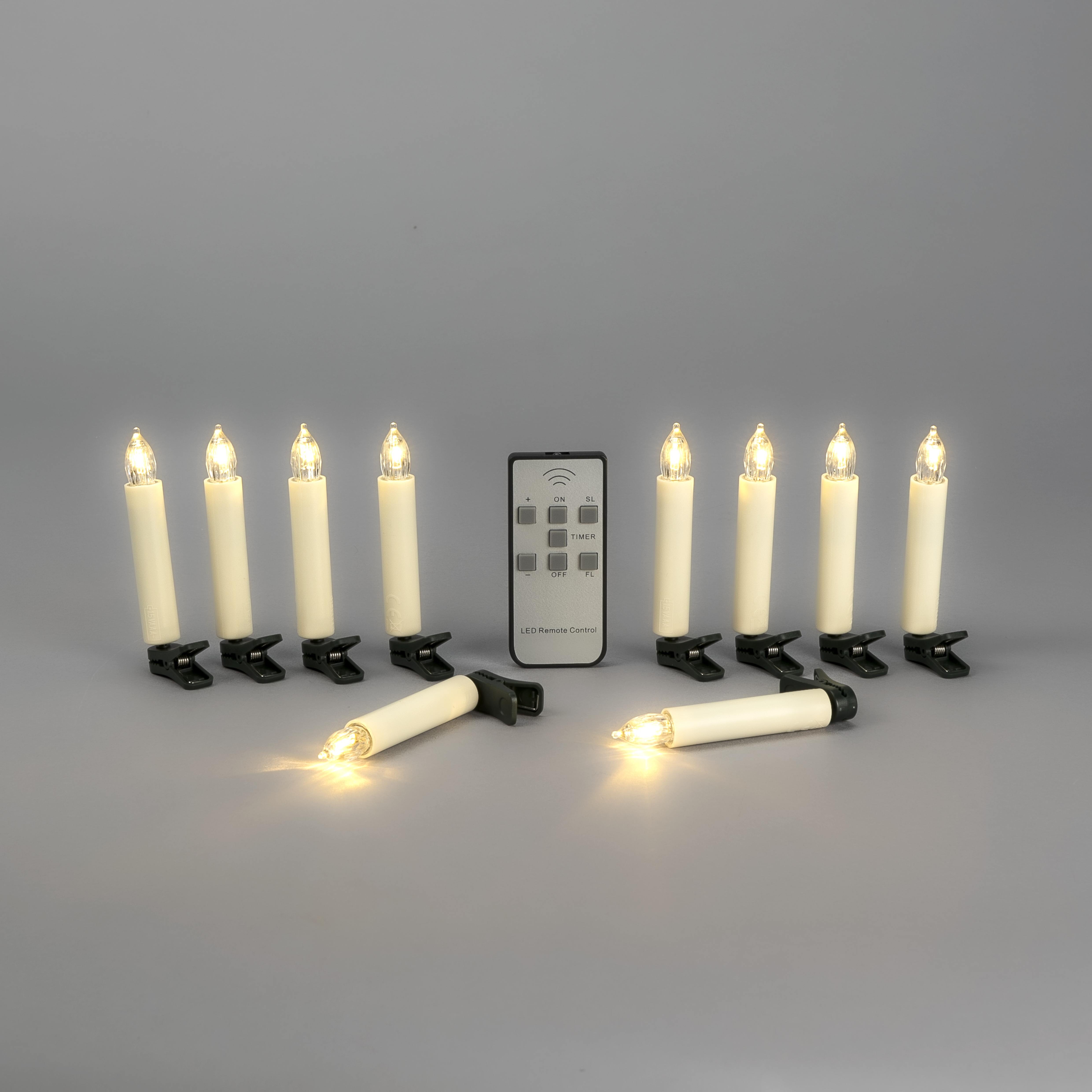 Julgransljus Gnosjö Konstsmide Basic 10st Batteridrivna Granljus LED m. Fjärrkontroll