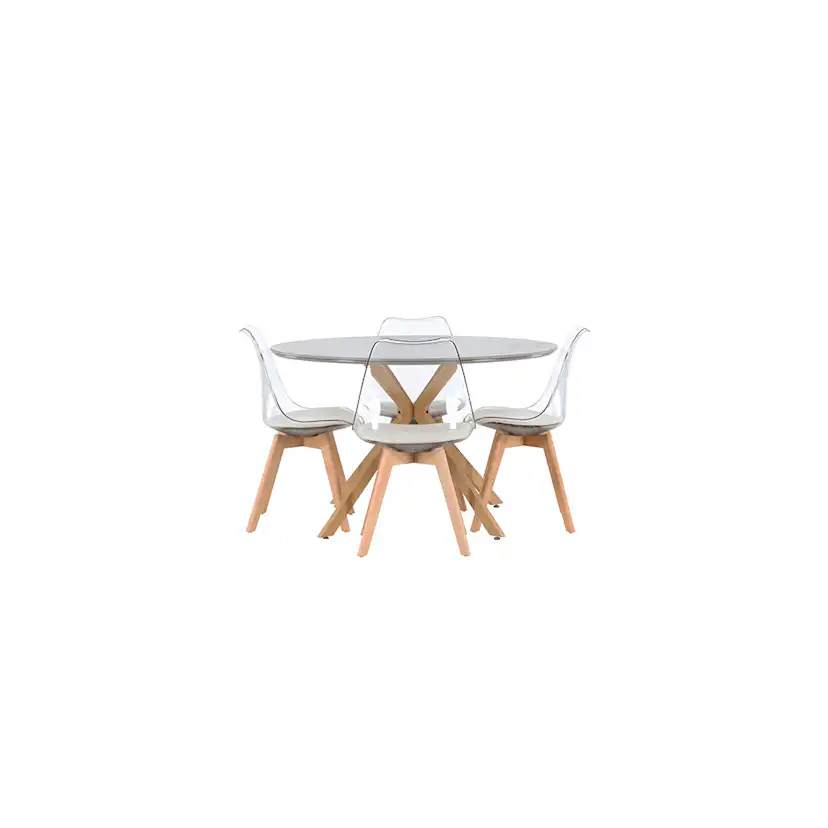 Matgrupp Venture Home Piazza Ø120 cm med 4 st Edvin stolar