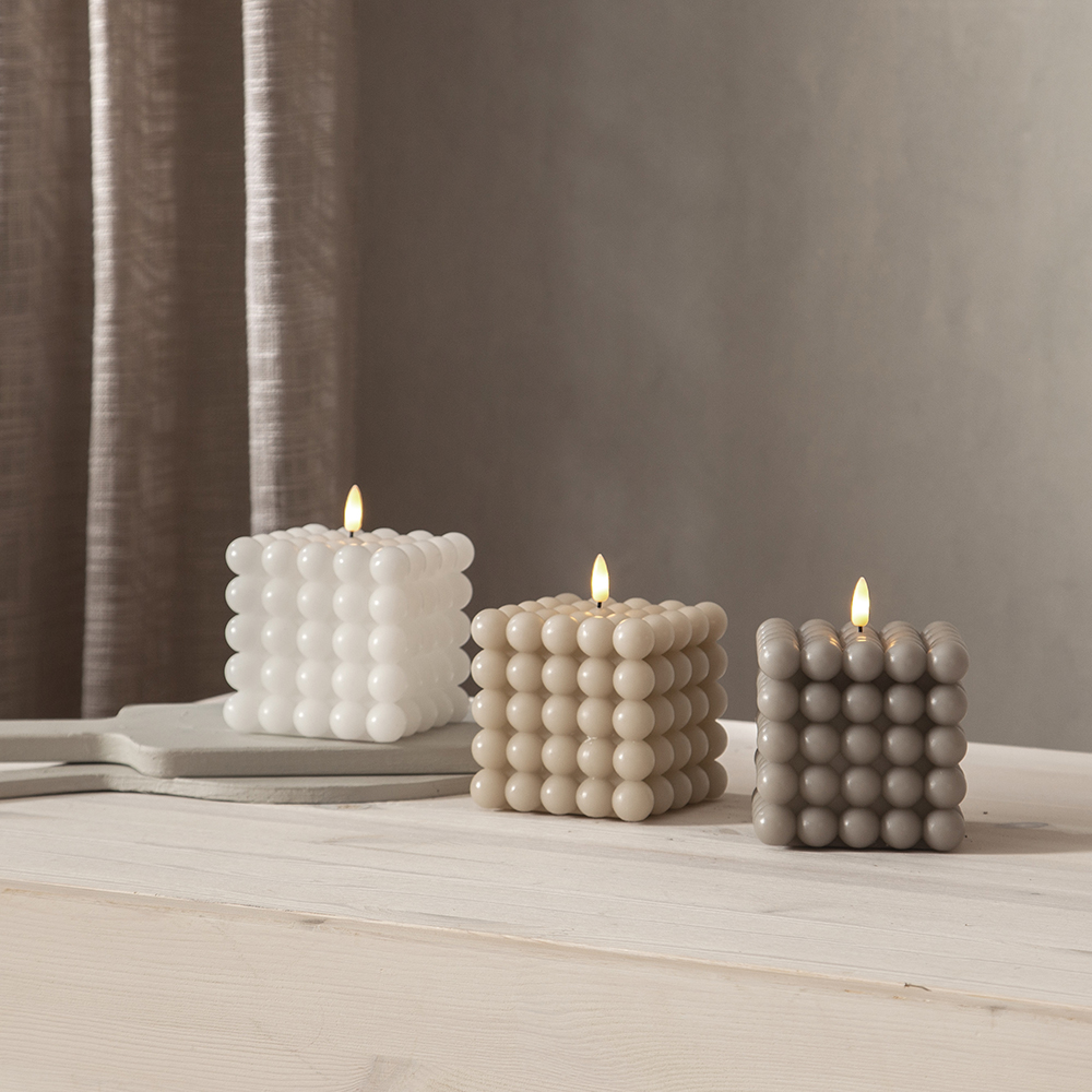 LEDBlockljus Flamme Dot Vit
