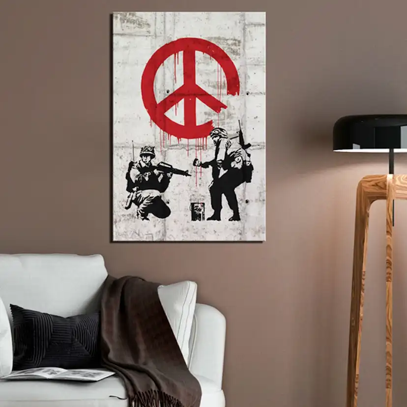 Tavla Arkiio Soldiers Painting Peace By Banksy