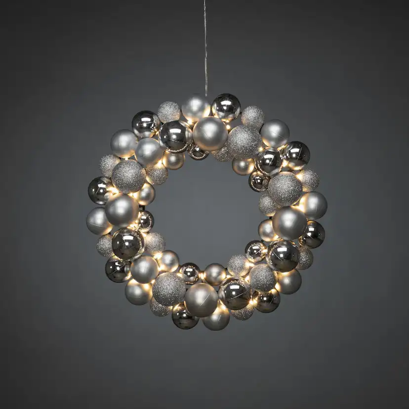 B/O Julkrans 40cm 50 LED Silver