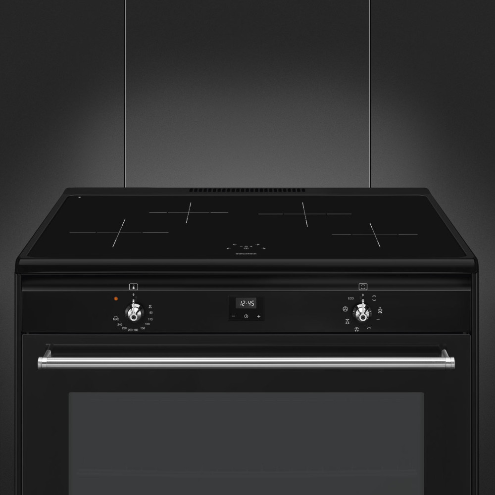Induktionsspis Smeg CX91IMBL Svart 90cm med Varmluft och Timerfunktion