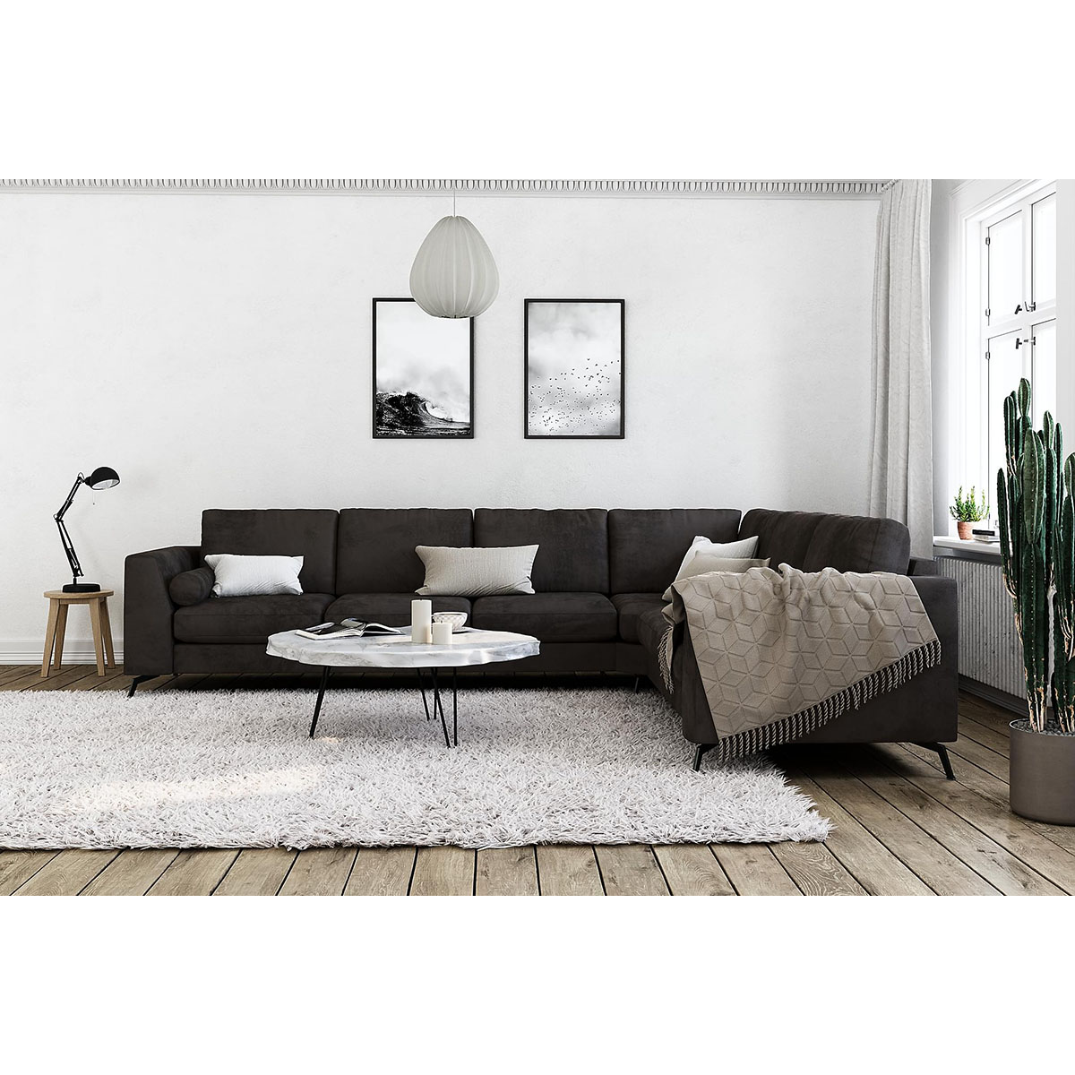 Hörnsoffa Scandinavian Choice Ocean Lyx Sammet