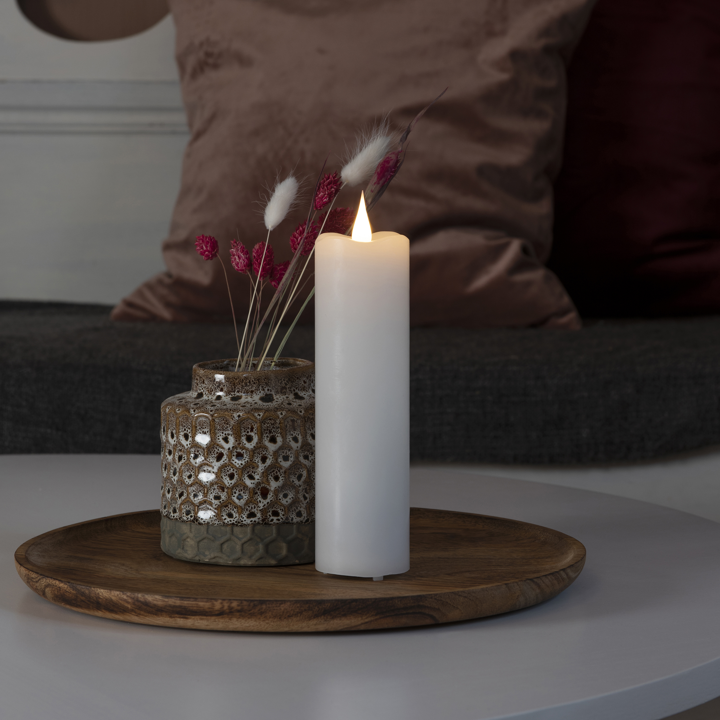 Vaxljus Gnosjö Konstsmide 5x17,8 cm LED Vit