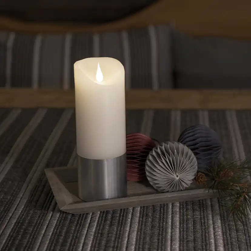 Vaxljus med silverfolie 20,5cm Silverfolie