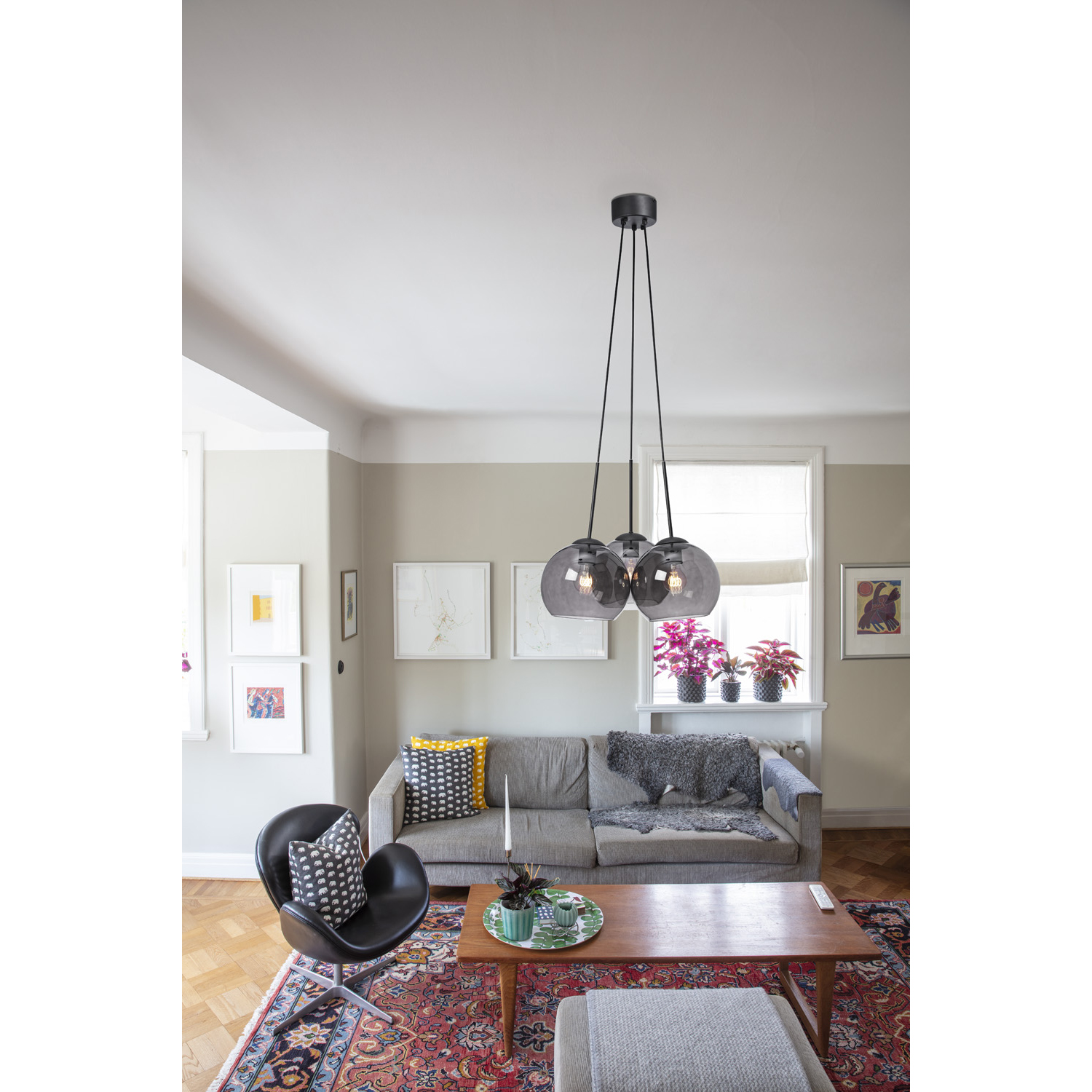 Taklampa Cottex Salle Hängande Lampa med 3 Glaskupor