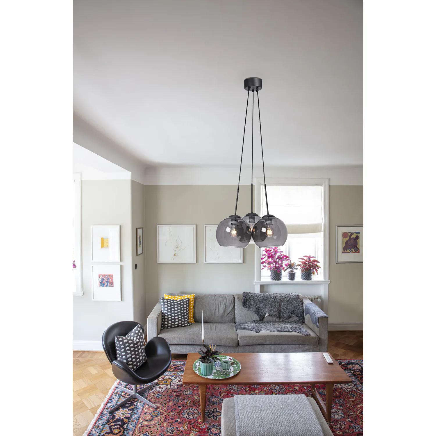 Taklampa Cottex Salle Hängande Lampa med 3 Glaskupor