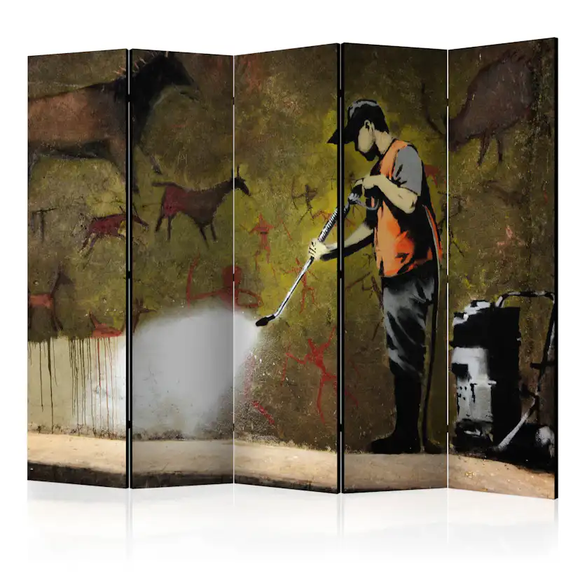 Rumsavdelare Skärmvägg Arkiio Banksy Cave Painting II 225x172 cm