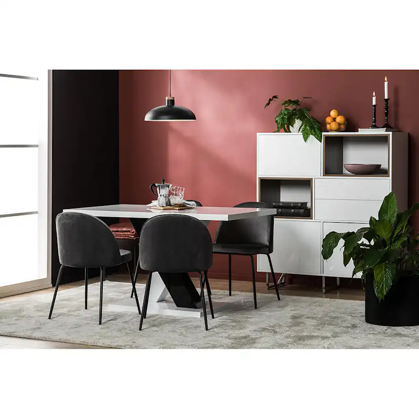 Matgrupp In Living Cesi 140 med 4 Felipe Stolar Sammet