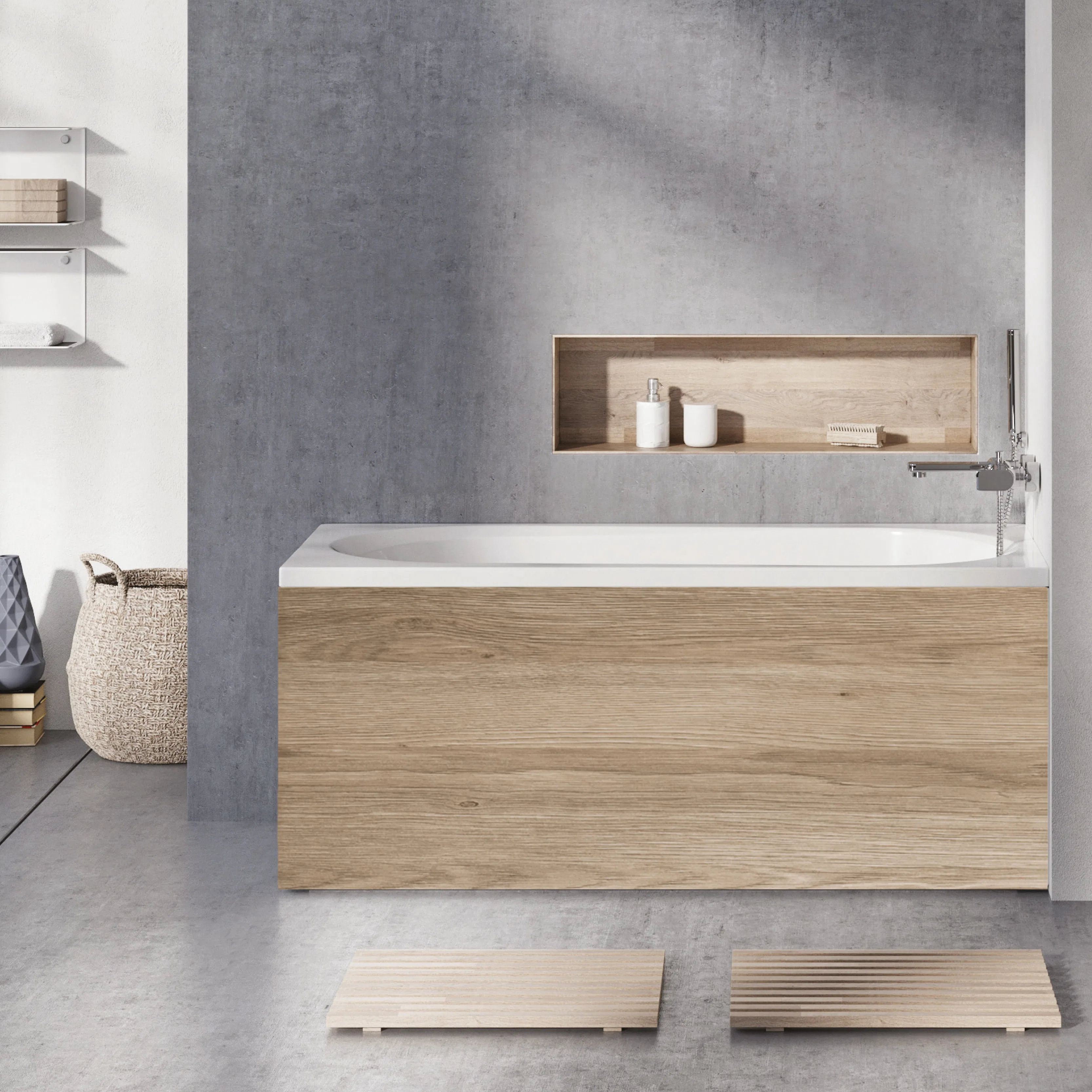 Badkar Falsterbo 150 cm Standard U5 150 cm Standard U5: Med Frontpanel, Ingen sidopanel, Sargblandare till höger