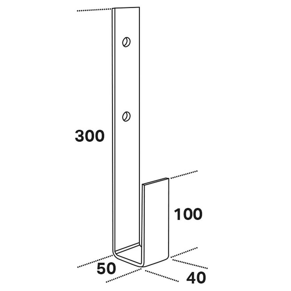 Upphängningsbeslag FAST HA 40x50x300x5,0 mm