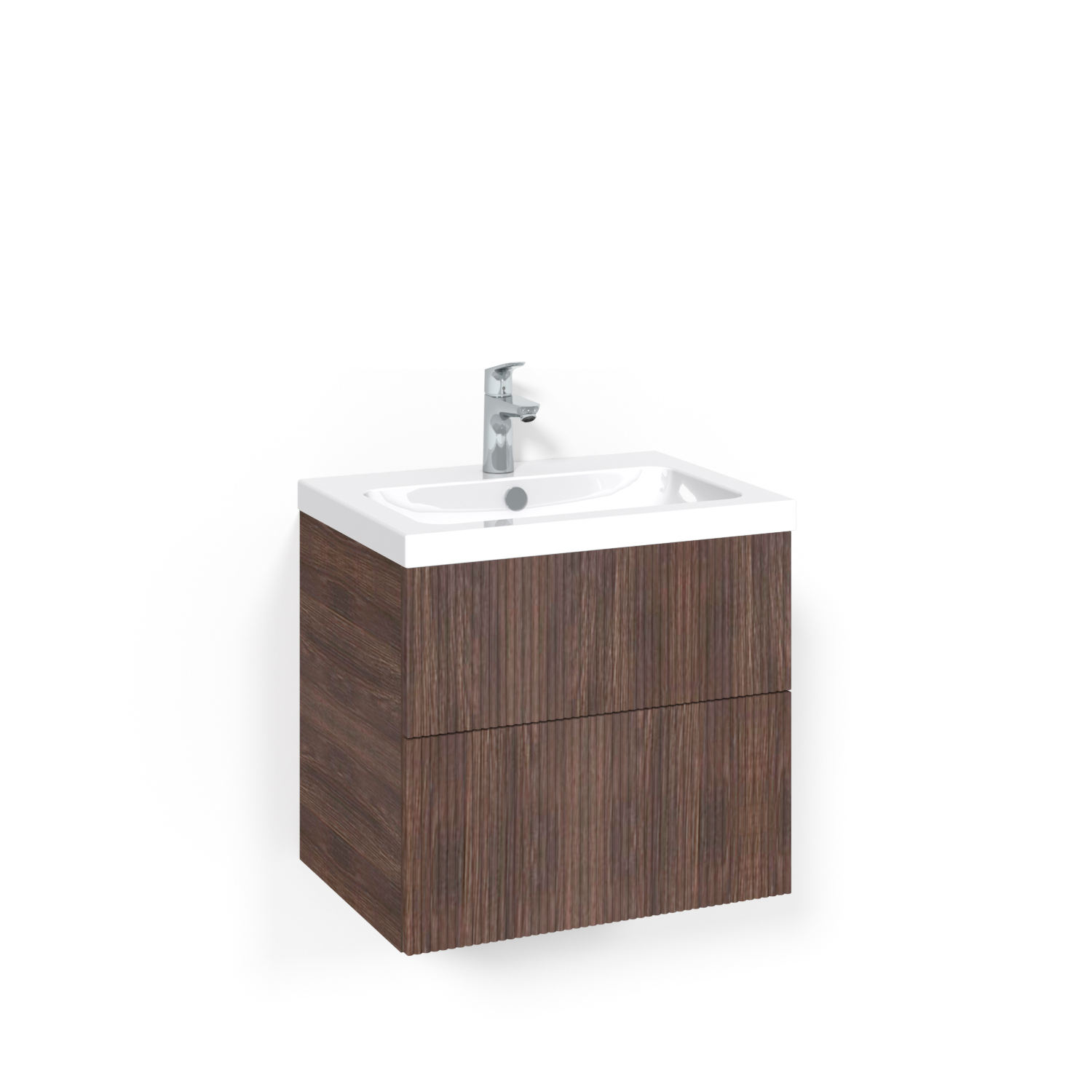 Crown Kom 60x45 Ba Li PO L45 Brun Ask, 600 mm, Tvättställ Light 45, Med Pushfunktion