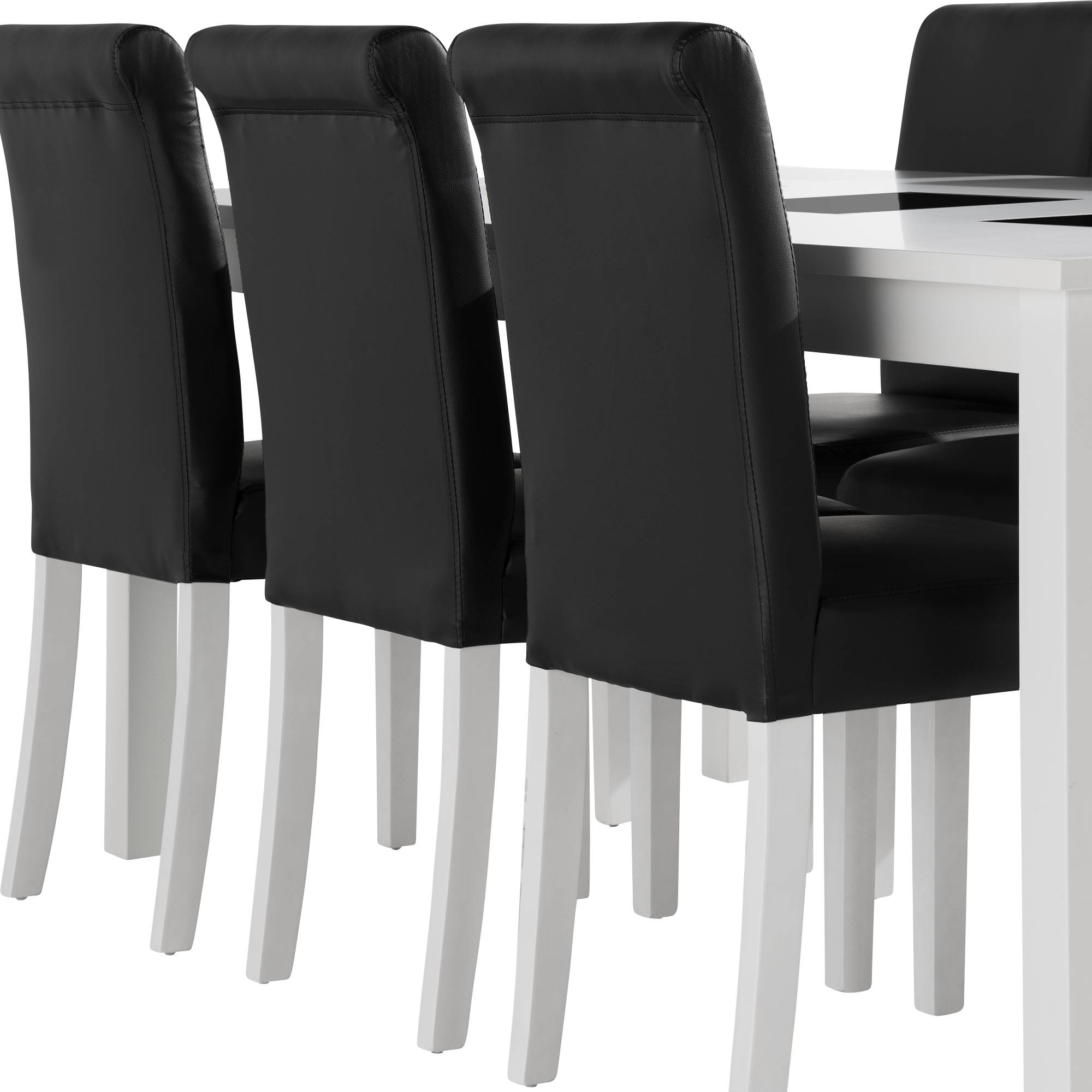 Matgrupp Basic Home Jasmin Rektangulärt Matbord 180-270 cm Förlängningsbart med 6 Ravesta Matstol